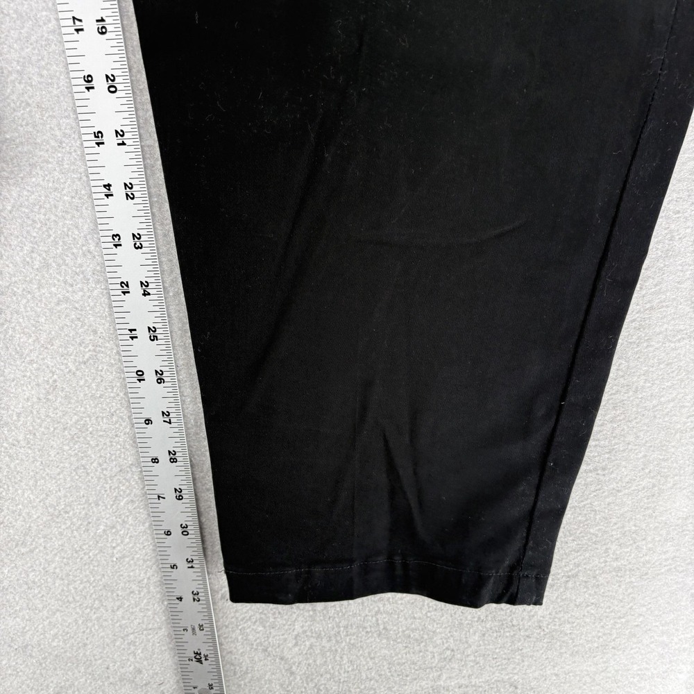 Lee Relaxed Tapered Leg Pants Womens 20W Tall Black Pleated Twill Chino Stretch - Picture 5 of 10